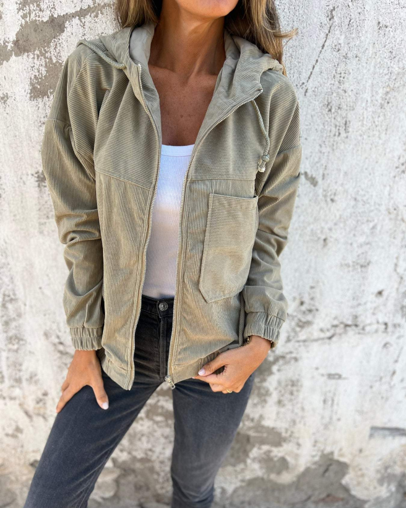 Danna - Kapuzenjacke aus Cord mit Reißverschluss