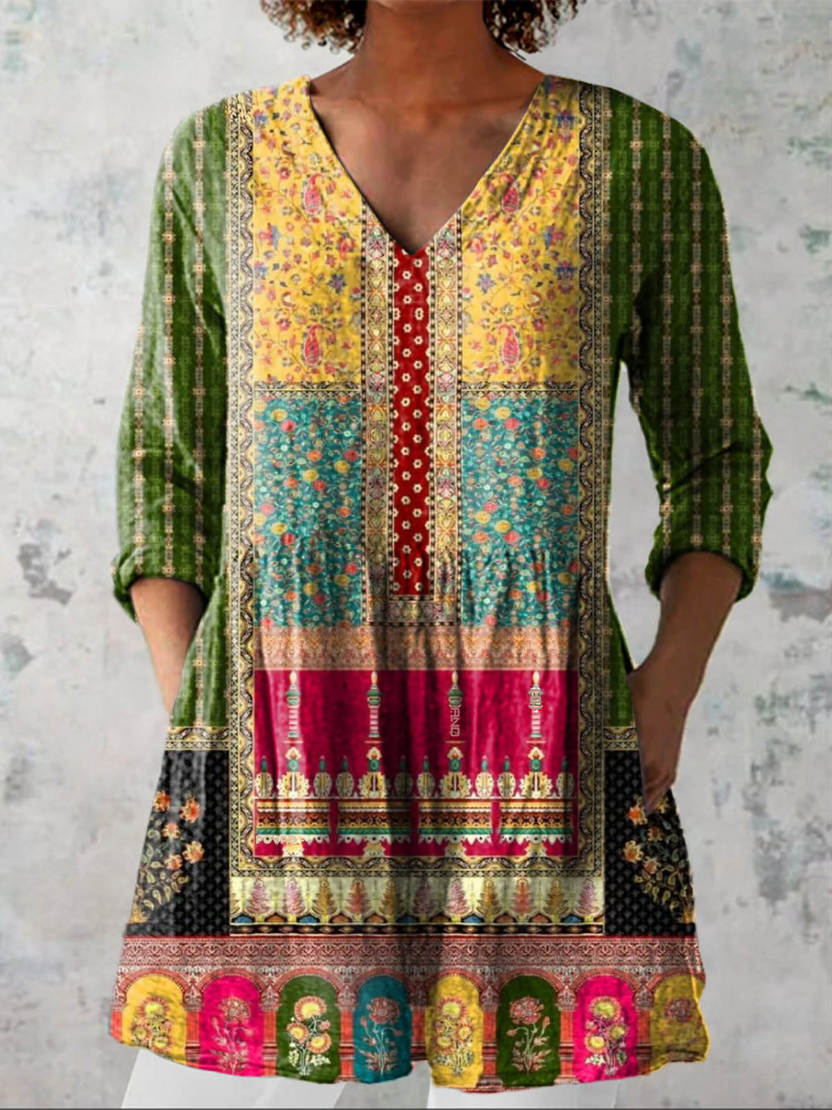 Nyla | Lange Bluse mit ausdrucksstarkem Muster