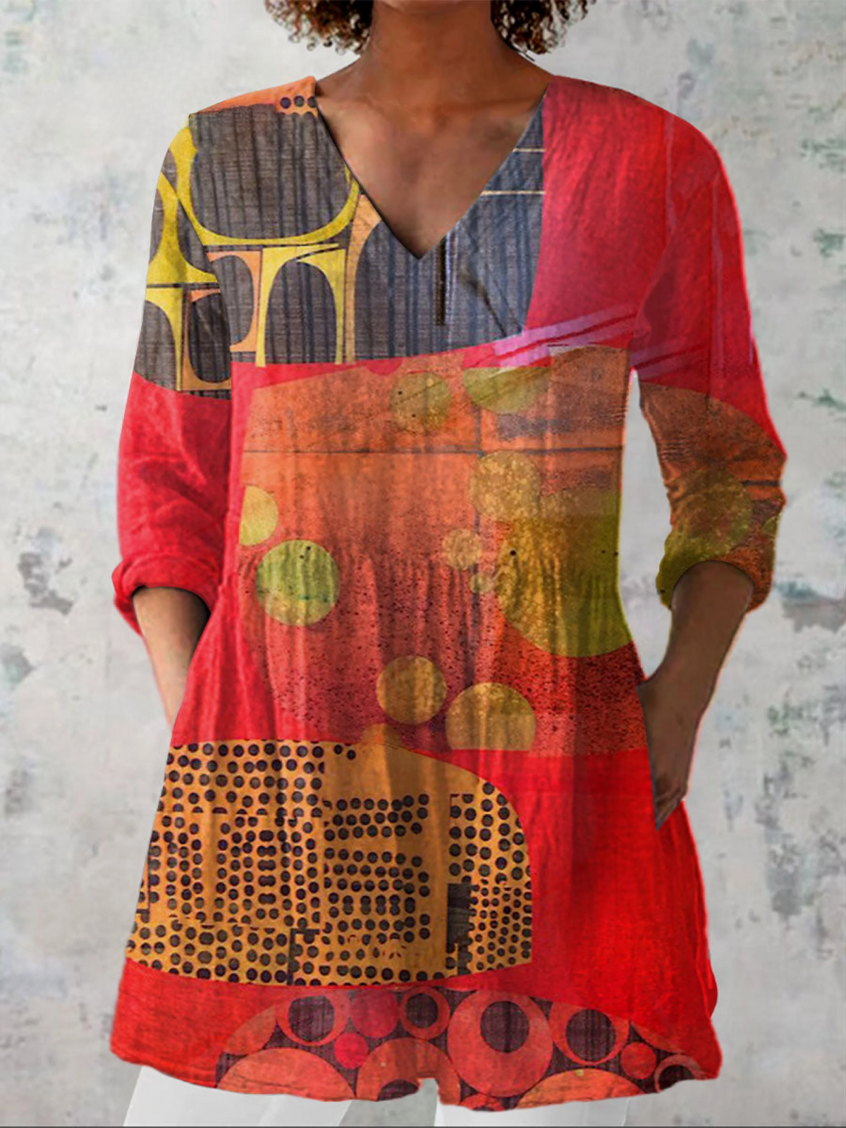 Skylar | Lange Bluse mit ausdrucksstarkem Muster