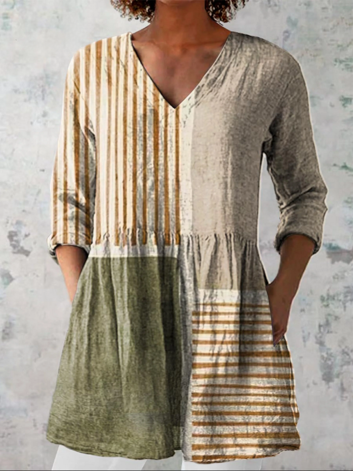 Maeve | Lange Bluse mit ausdrucksstarkem Muster