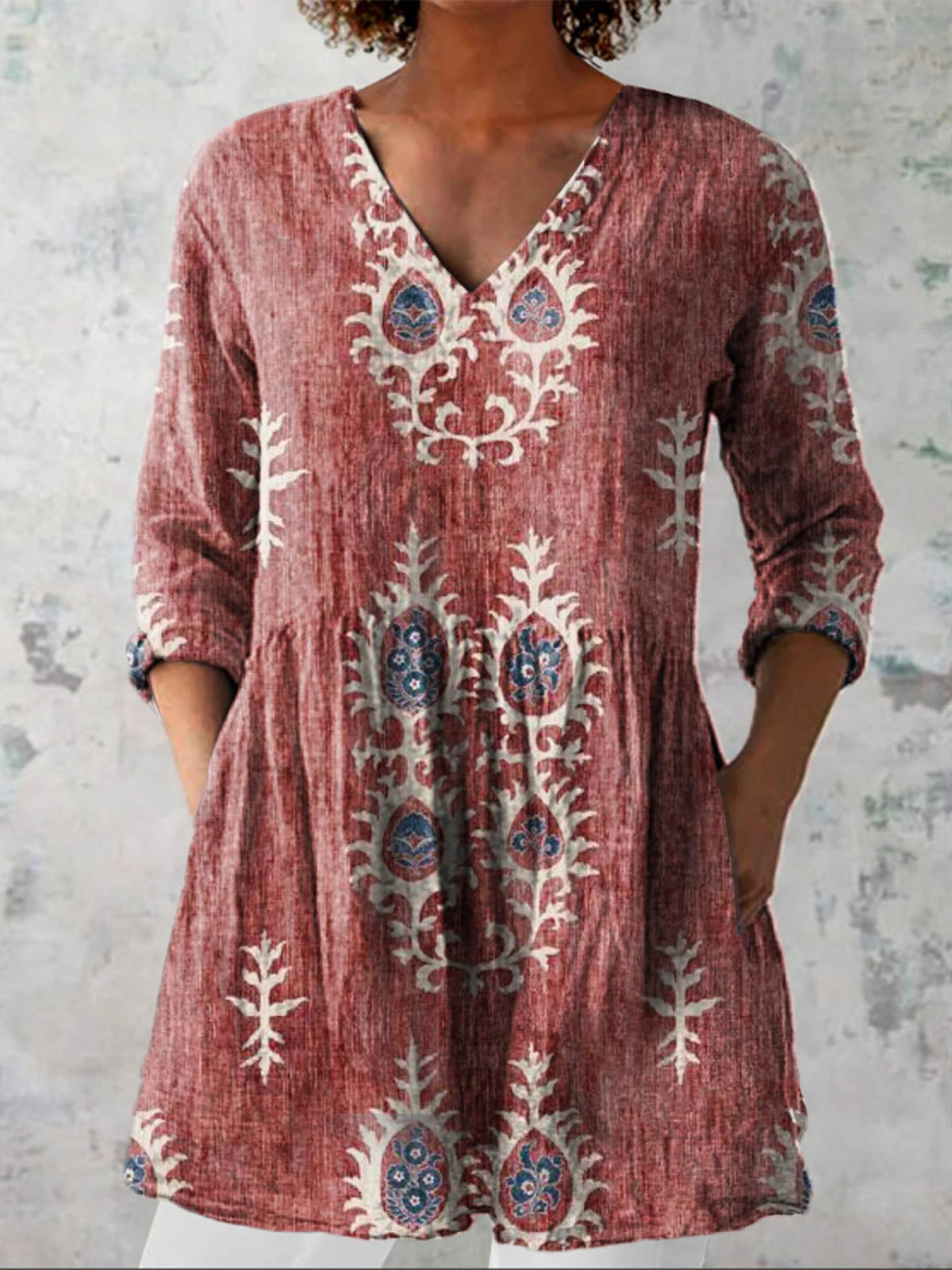 Blair | Lange Bluse mit ausdrucksstarkem Muster