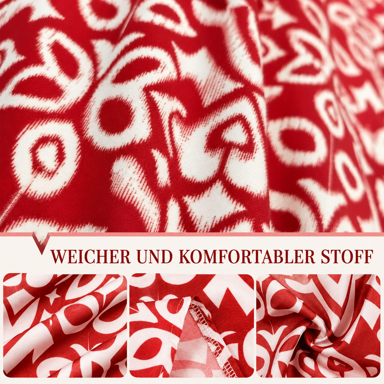 Kleid im Bohemian-Stil mit V-Ausschnitt