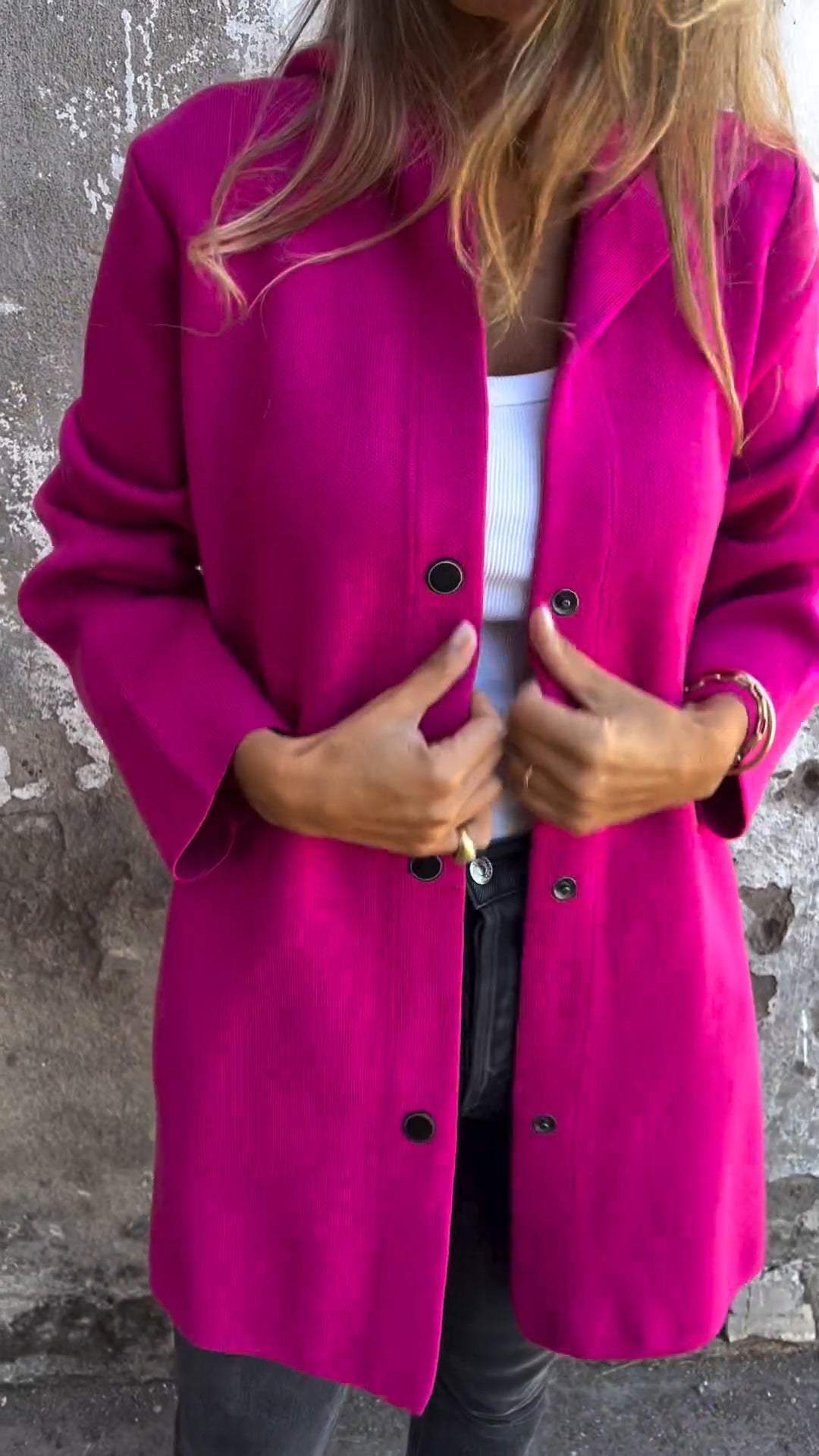 Casual Einreiher Jacke mit Kapuze
