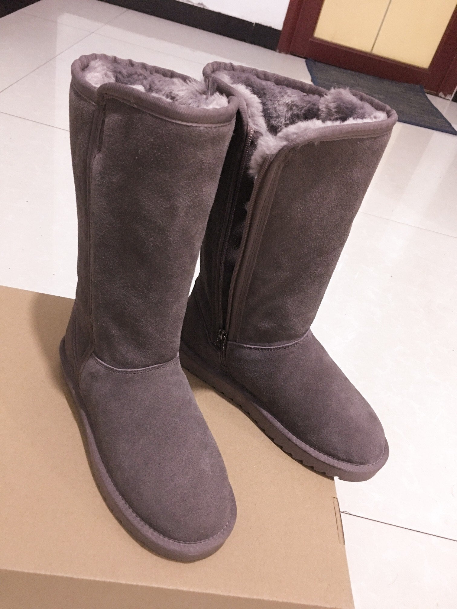 Wildleder Damen Warme Schneestiefel