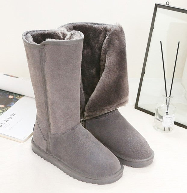 Wildleder Damen Warme Schneestiefel