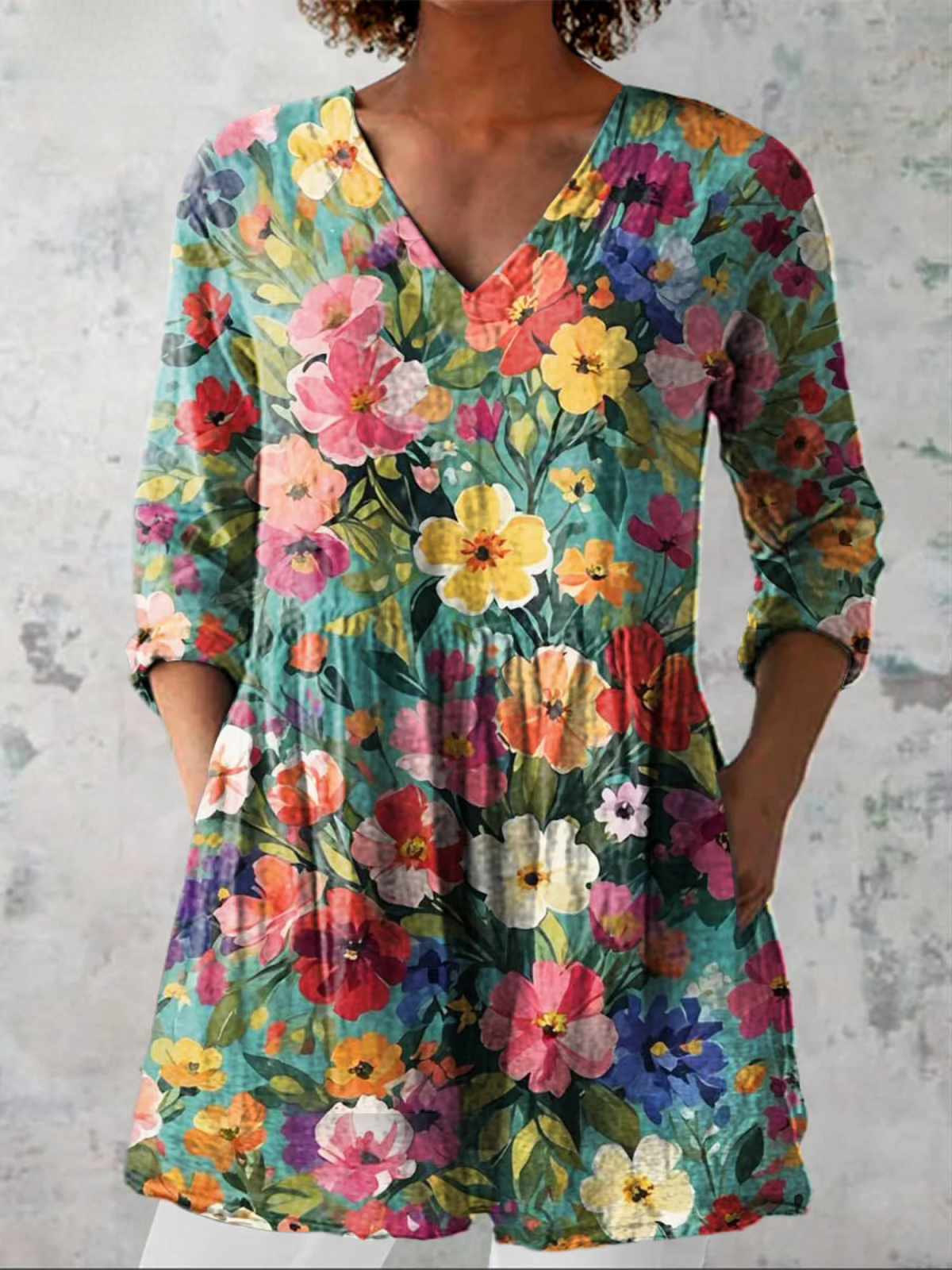 Keira | Lange Bluse mit ausdrucksstarkem Muster