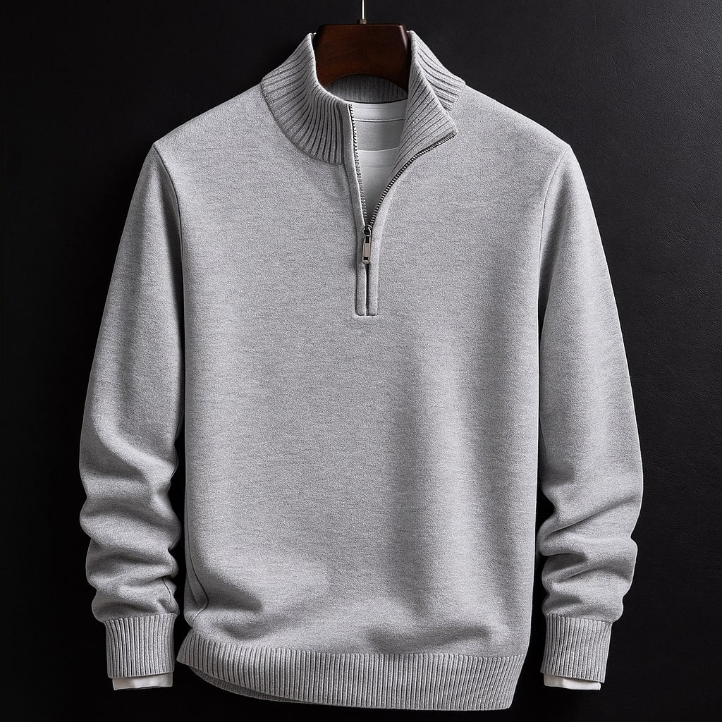 Dorian Cotton Halb-Zip Pullover