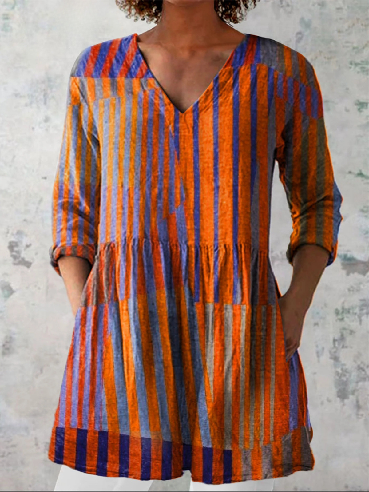 Elowen | Lange Bluse mit ausdrucksstarkem Muster