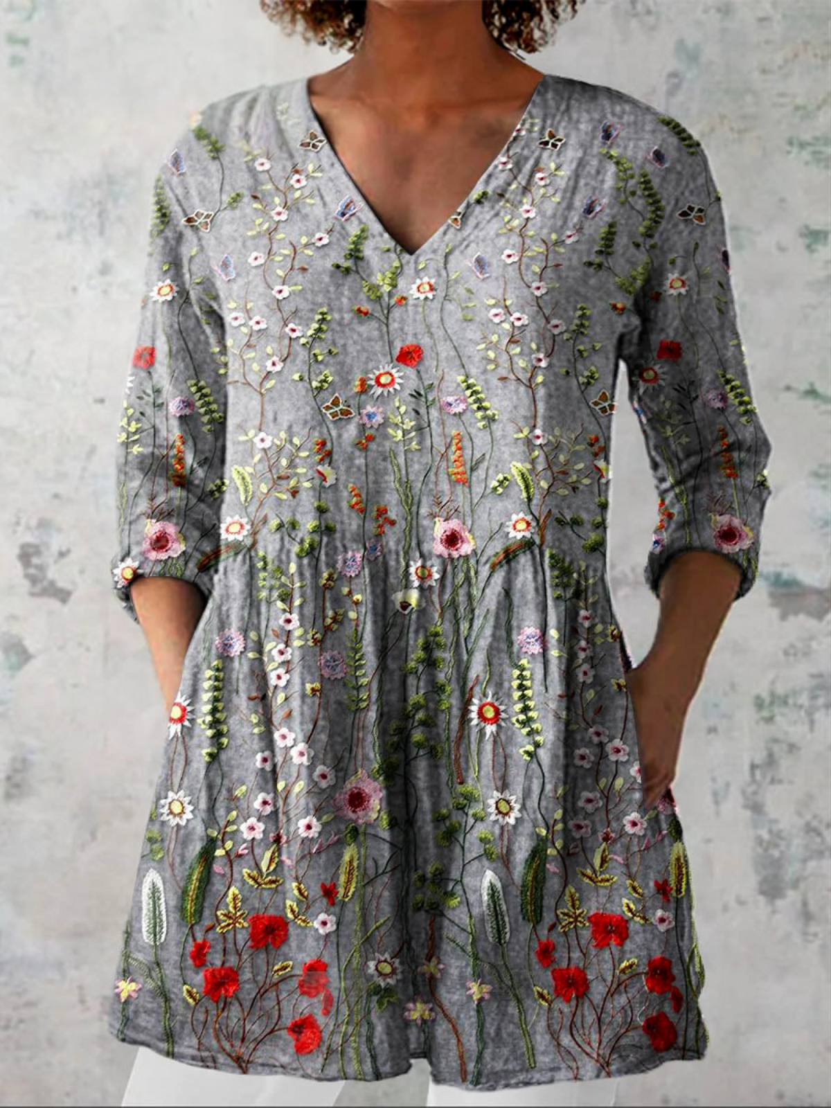 Sloane | Lange Bluse mit ausdrucksstarkem Muster