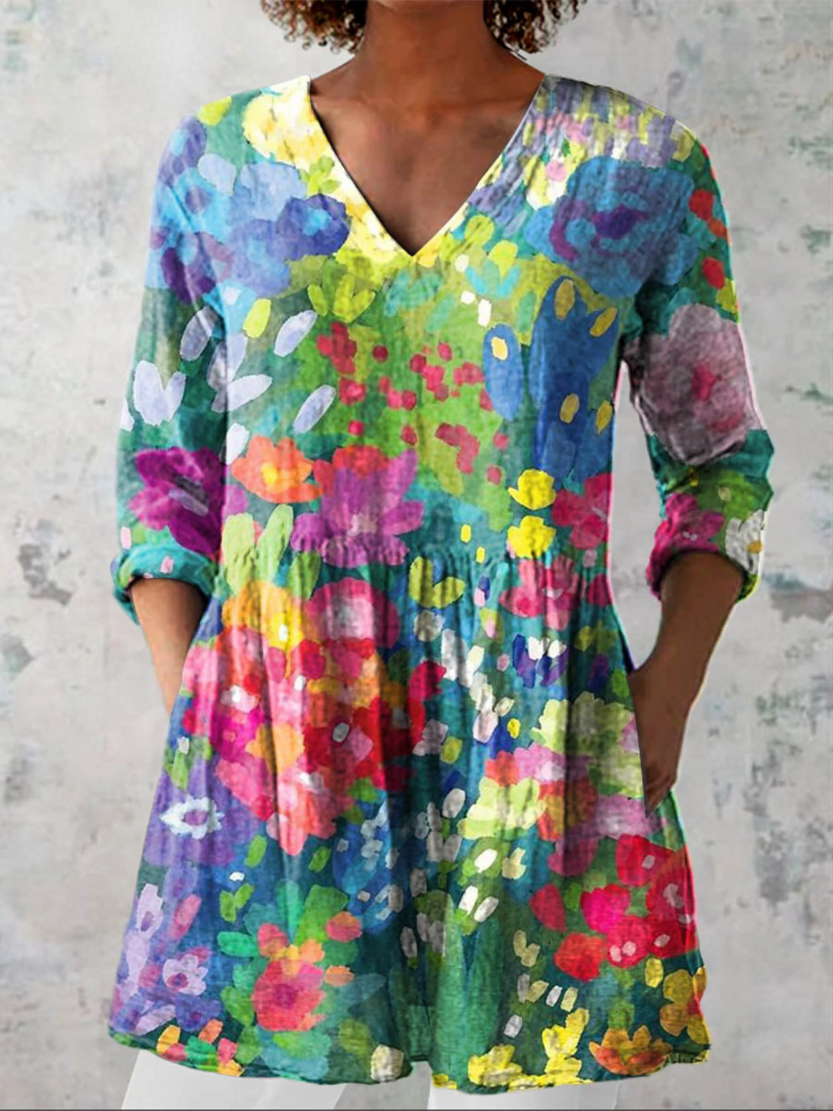 Eden | Lange Bluse mit ausdrucksstarkem Muster