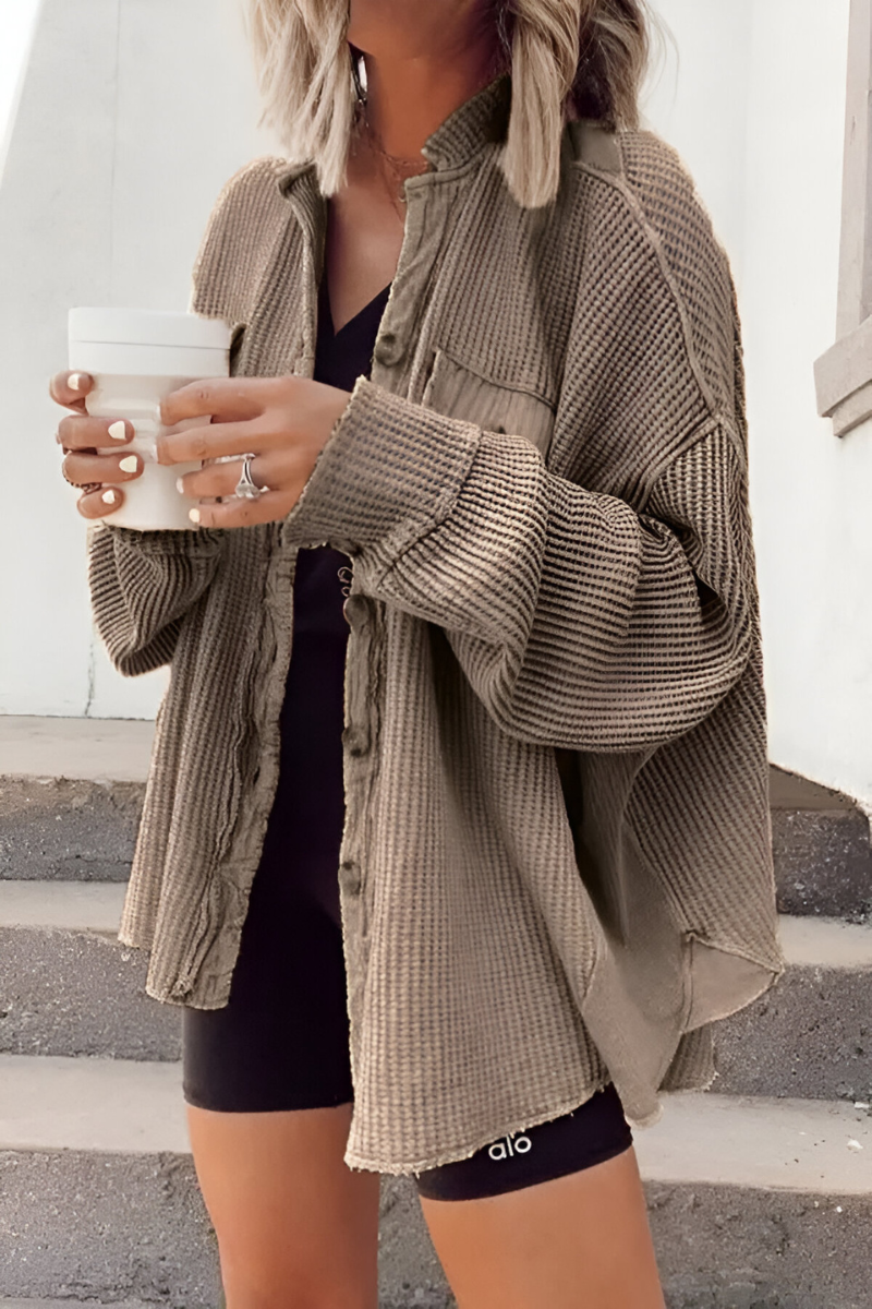 Mila - Weicher Strick-Cardigan mit Waffelmuster