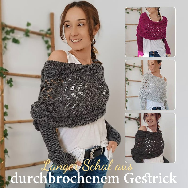 🧶Gestrickter Zopfmuster-Umhang, Bolero für Damen