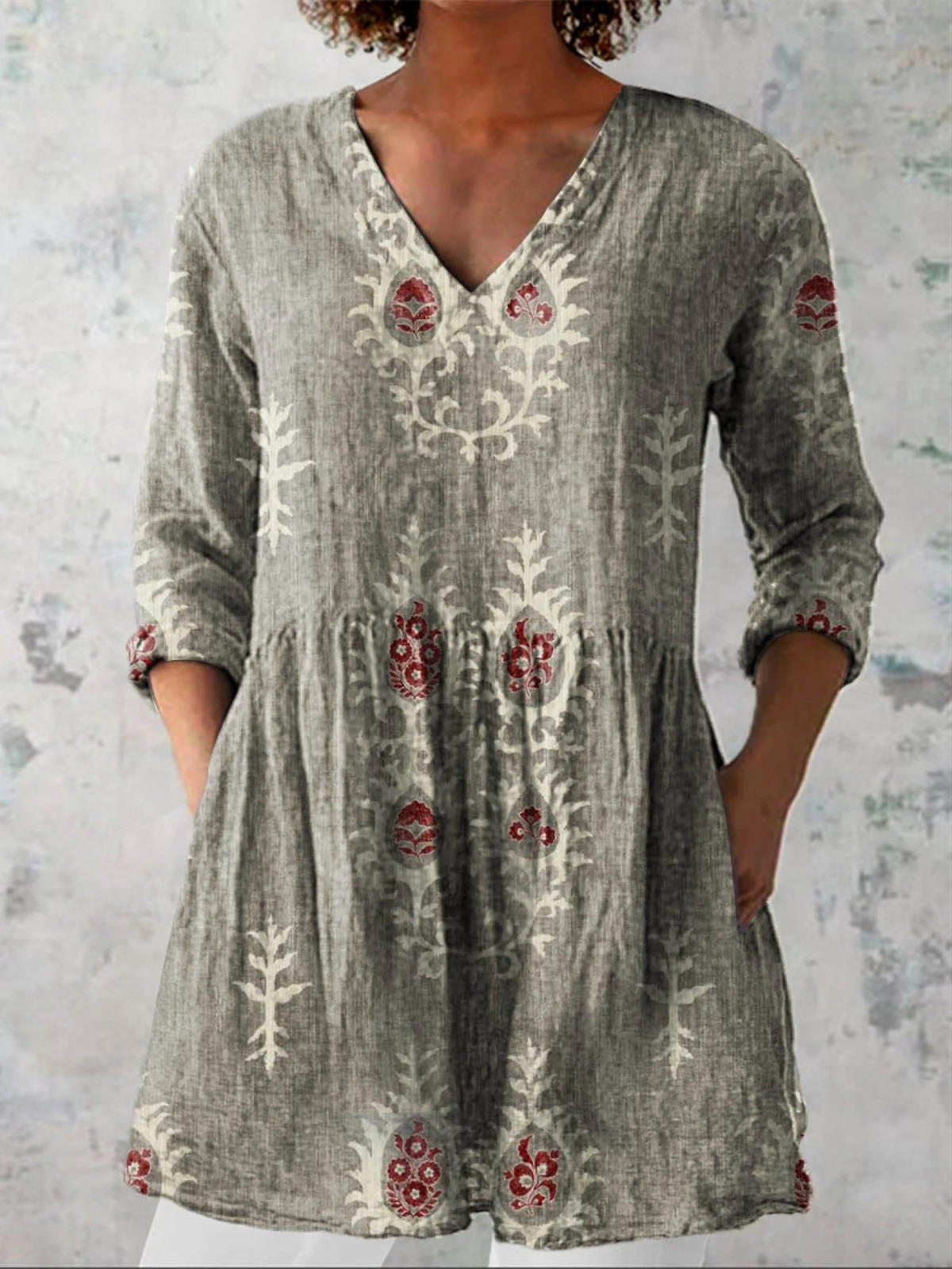 Blair | Lange Bluse mit ausdrucksstarkem Muster