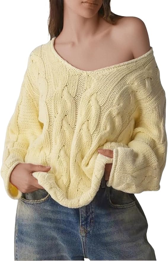 Oversized Kabelstrickpullover
