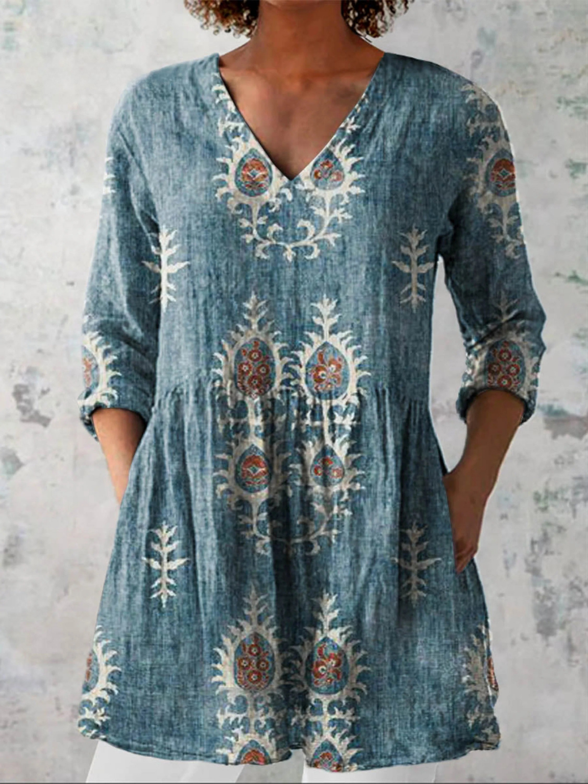 Blair | Lange Bluse mit ausdrucksstarkem Muster