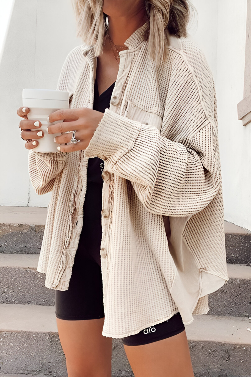 Mila - Weicher Strick-Cardigan mit Waffelmuster