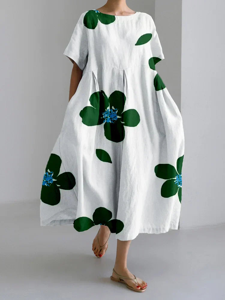 CATERINA | Langes Sommerkleid mit lebhaften Blumen und weichem Komfort für sonnige Tage