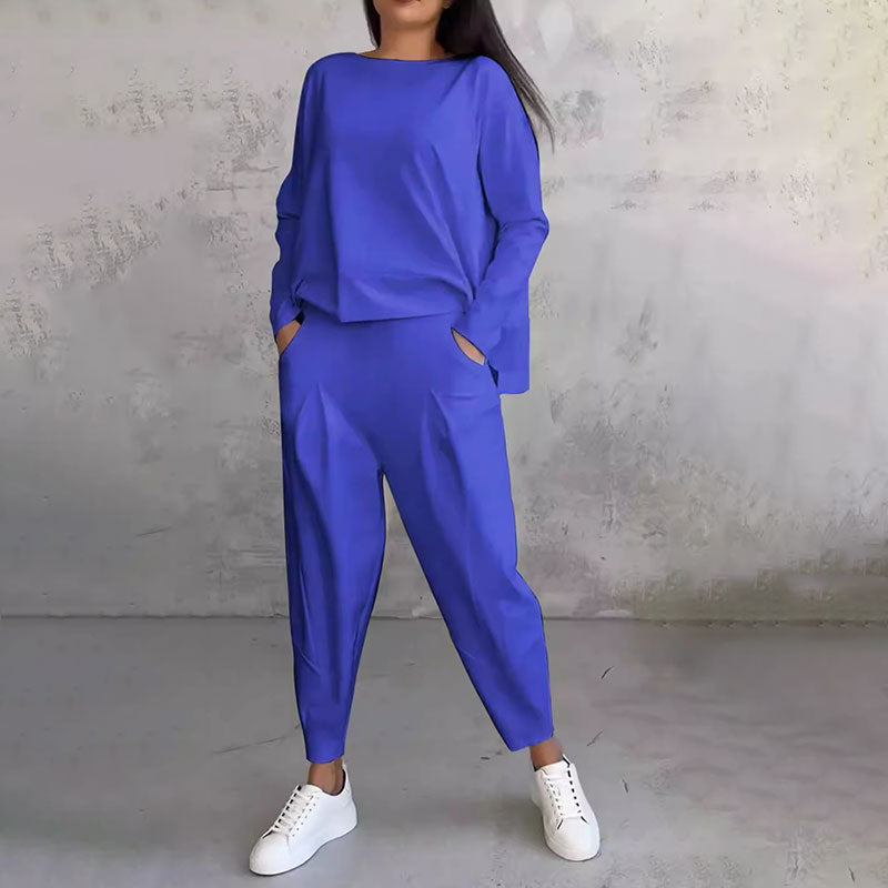 Fashion, Leisure ✨Long Sleeve Round Neck & Pants 2-Piece Set
