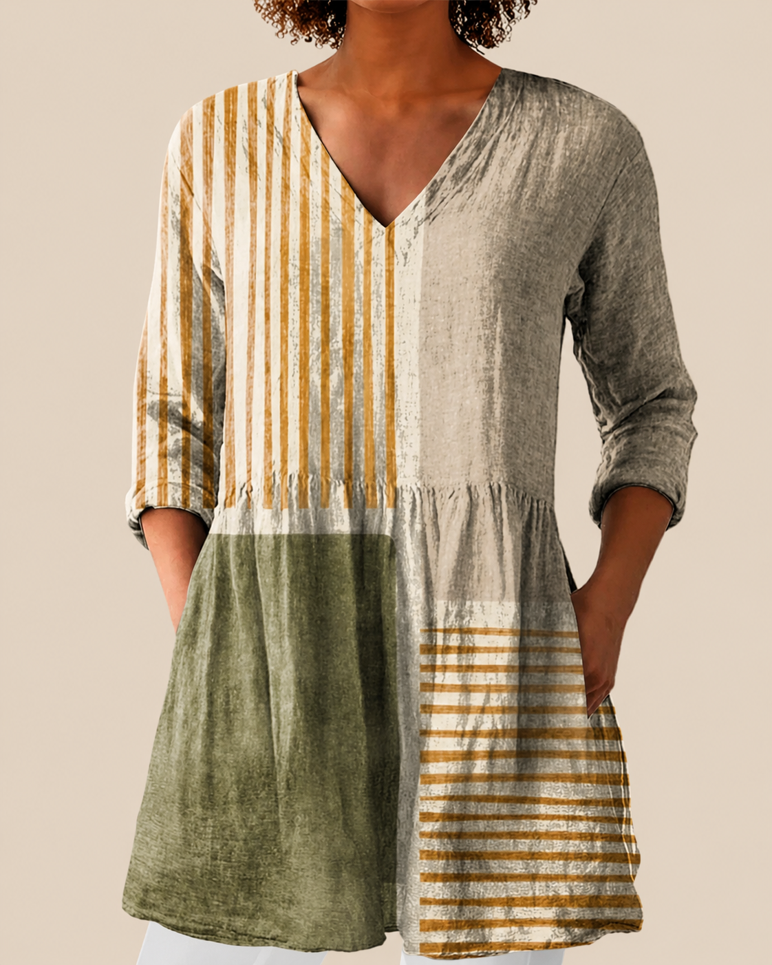 Maeve | Lange Bluse mit ausdrucksstarkem Muster