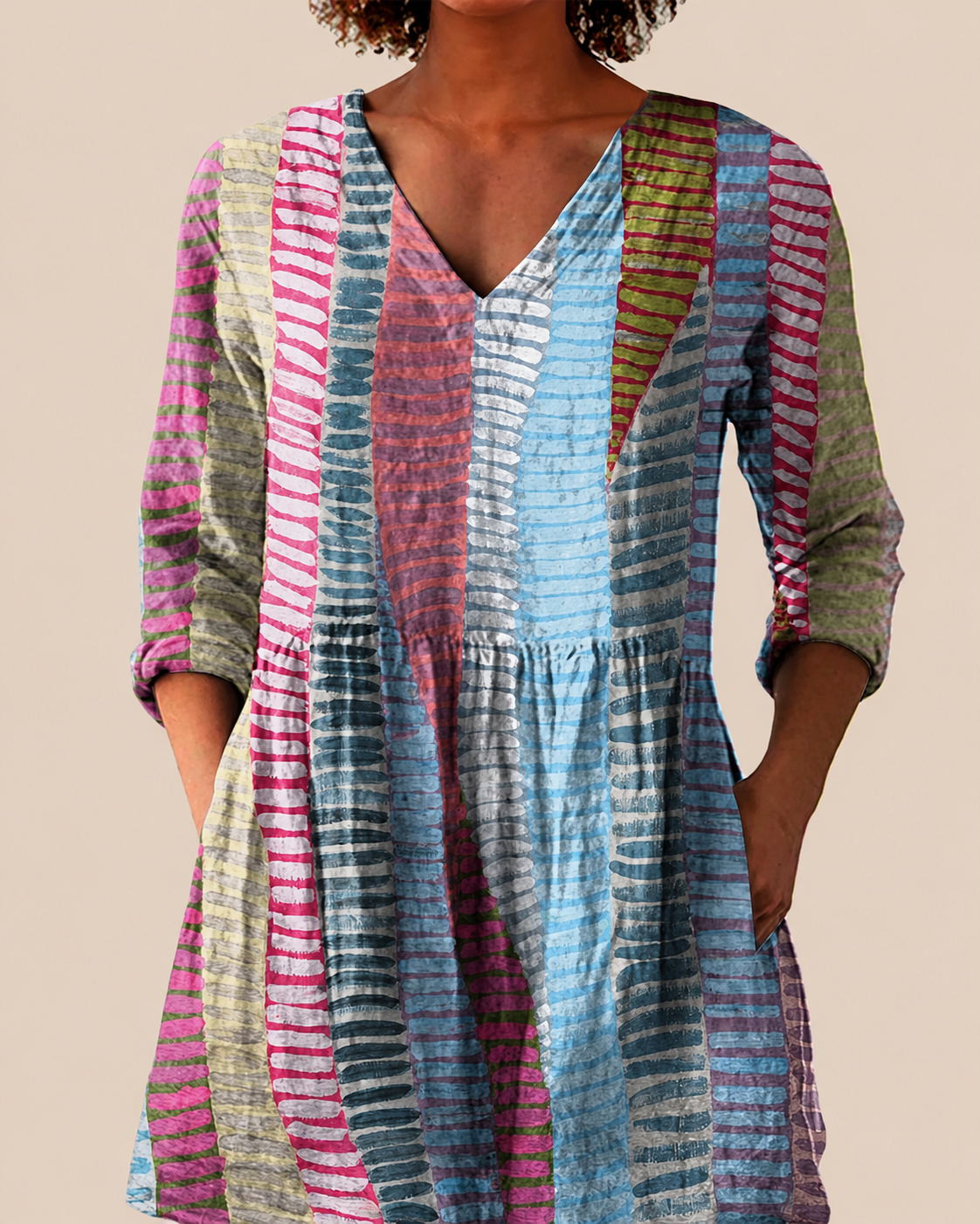 Noa | Lange Bluse mit ausdrucksstarkem Muster