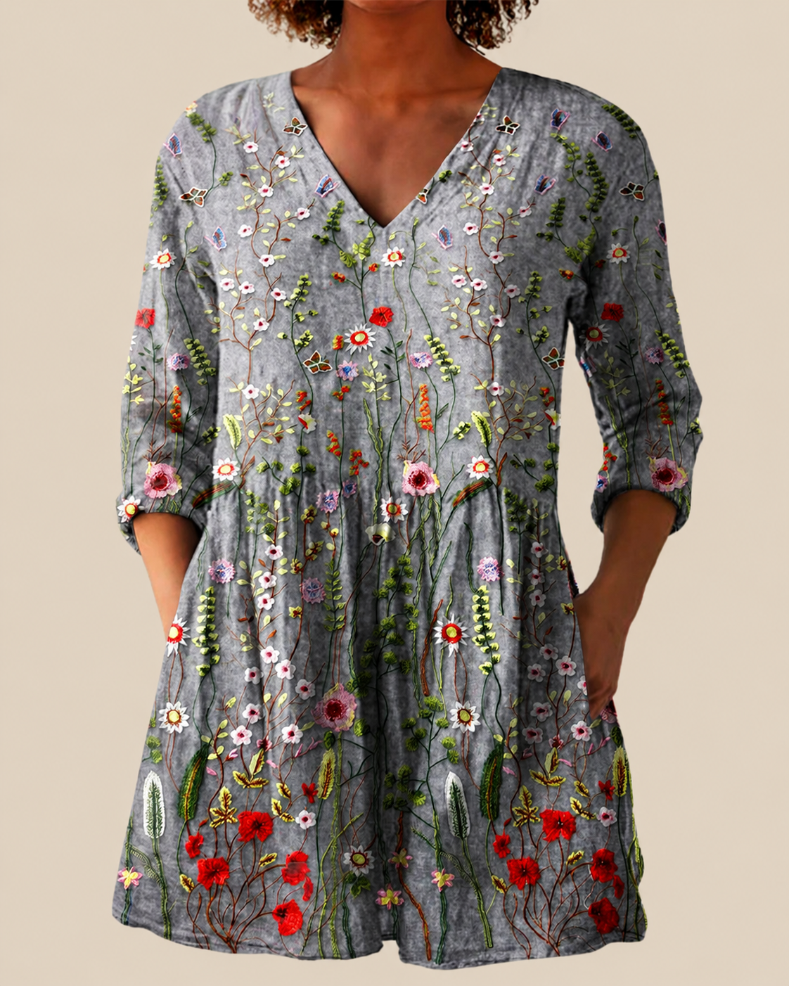 Sloane | Lange Bluse mit ausdrucksstarkem Muster