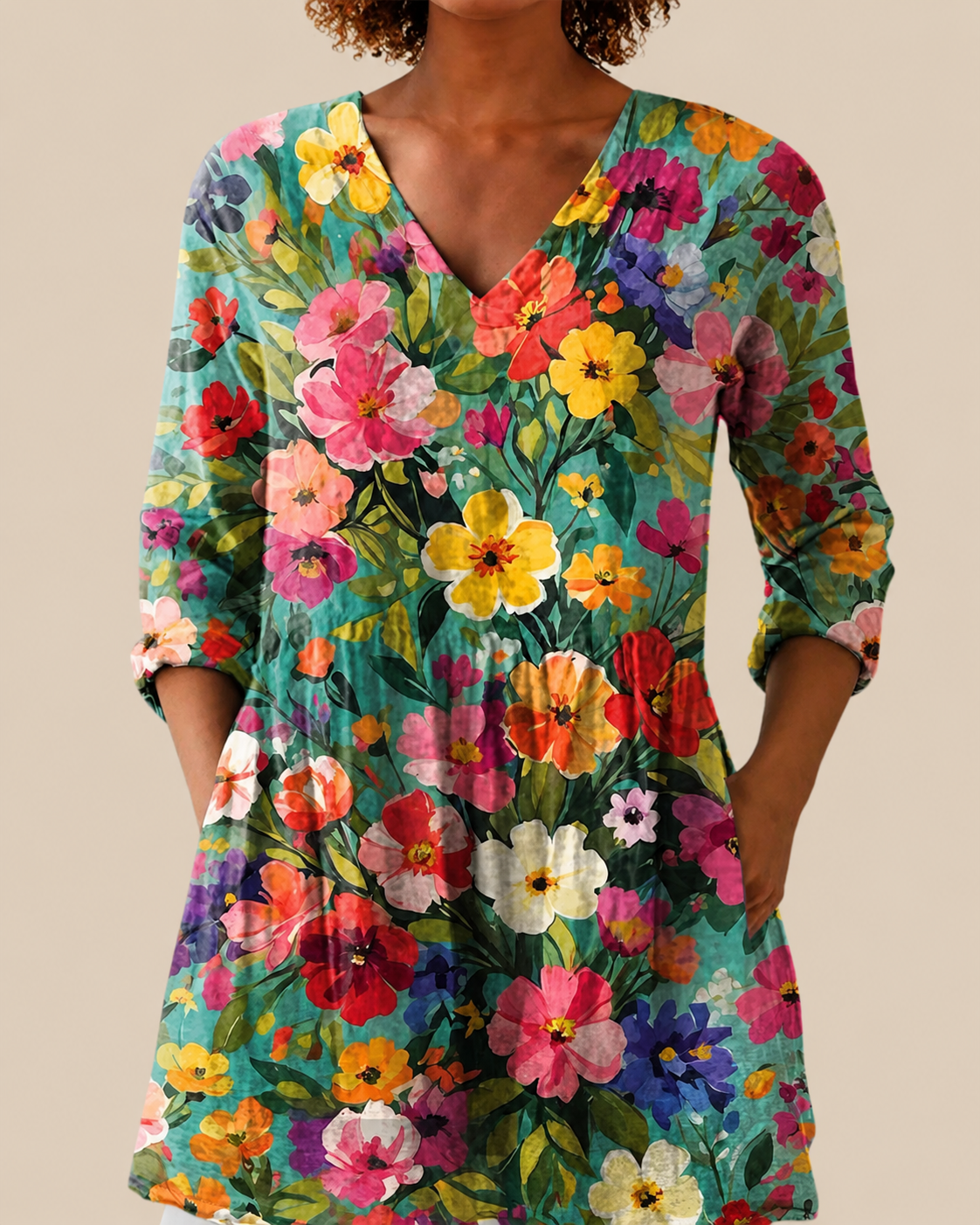 Keira | Lange Bluse mit ausdrucksstarkem Muster