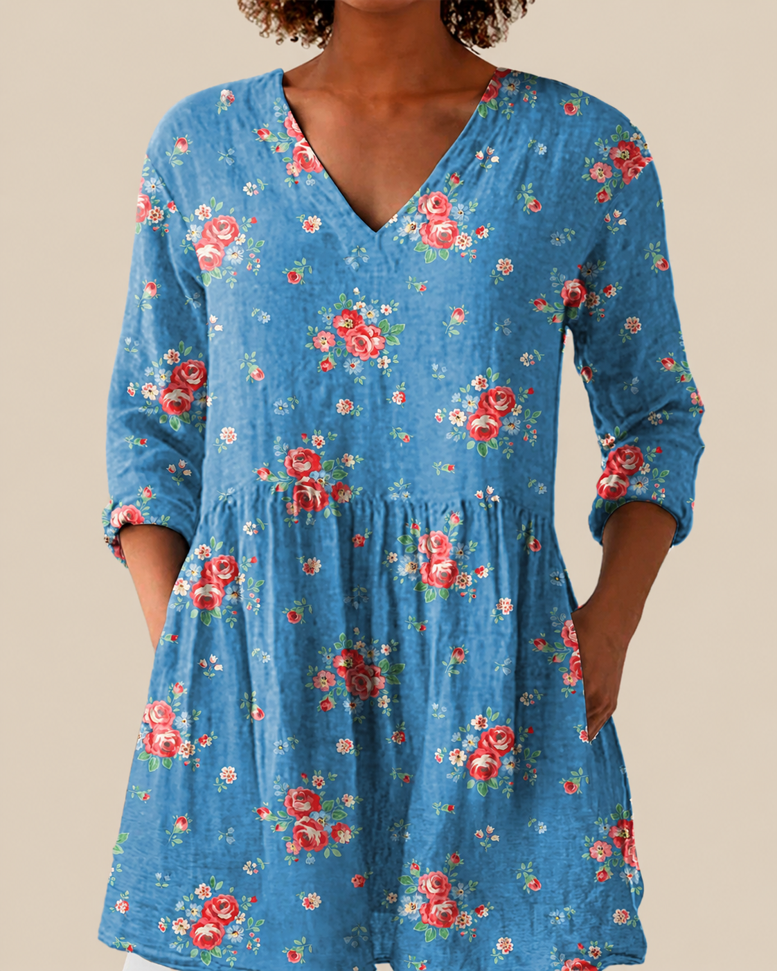Ayla | Lange Bluse mit ausdrucksstarkem Muster