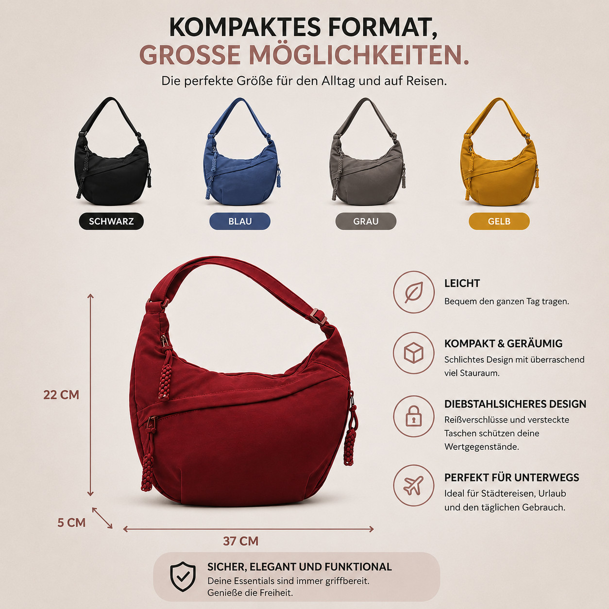 Mond | Schultertasche