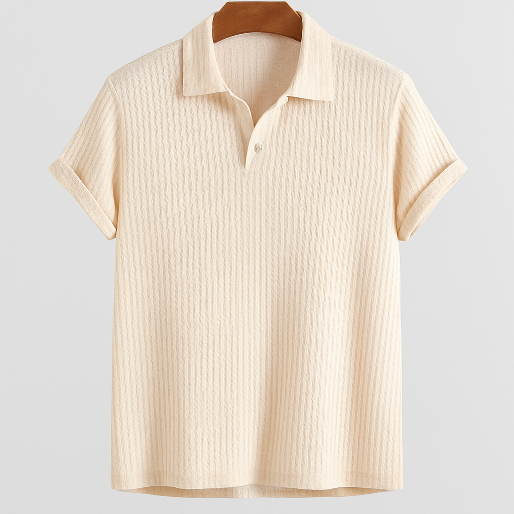 Jacquard Strick Polo-Shirt