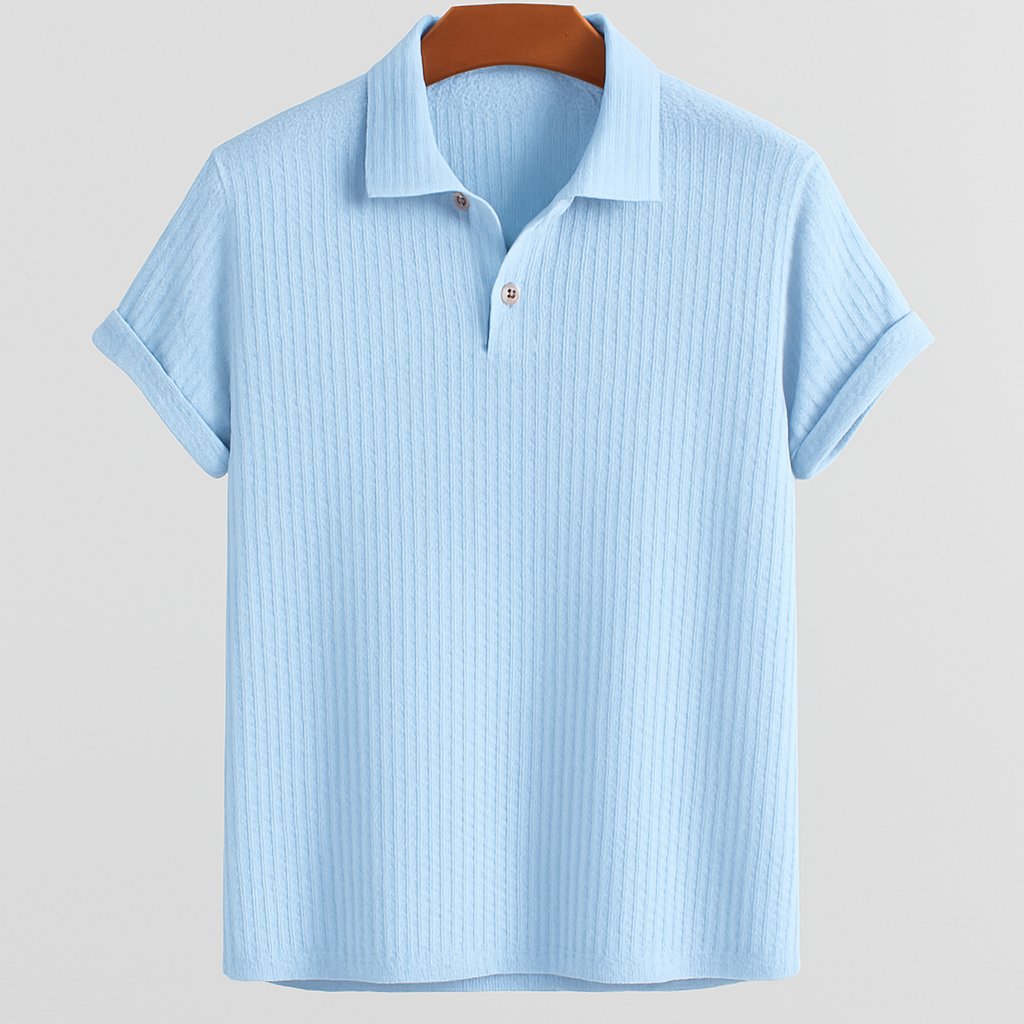 Jacquard Strick Polo-Shirt
