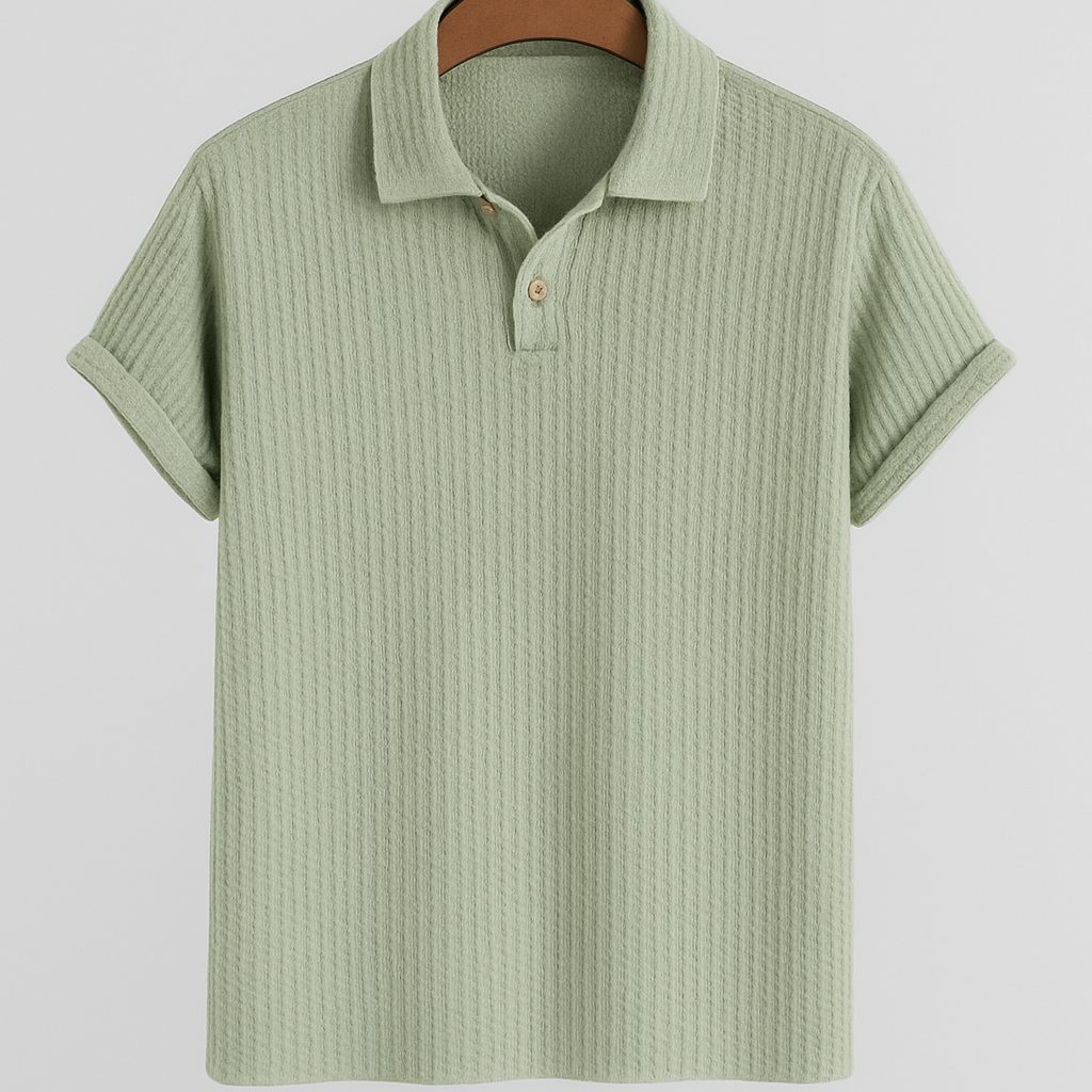 Jacquard Strick Polo-Shirt