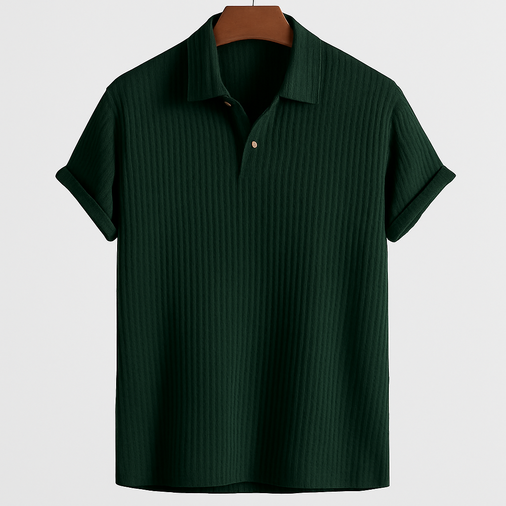 Jacquard Strick Polo-Shirt