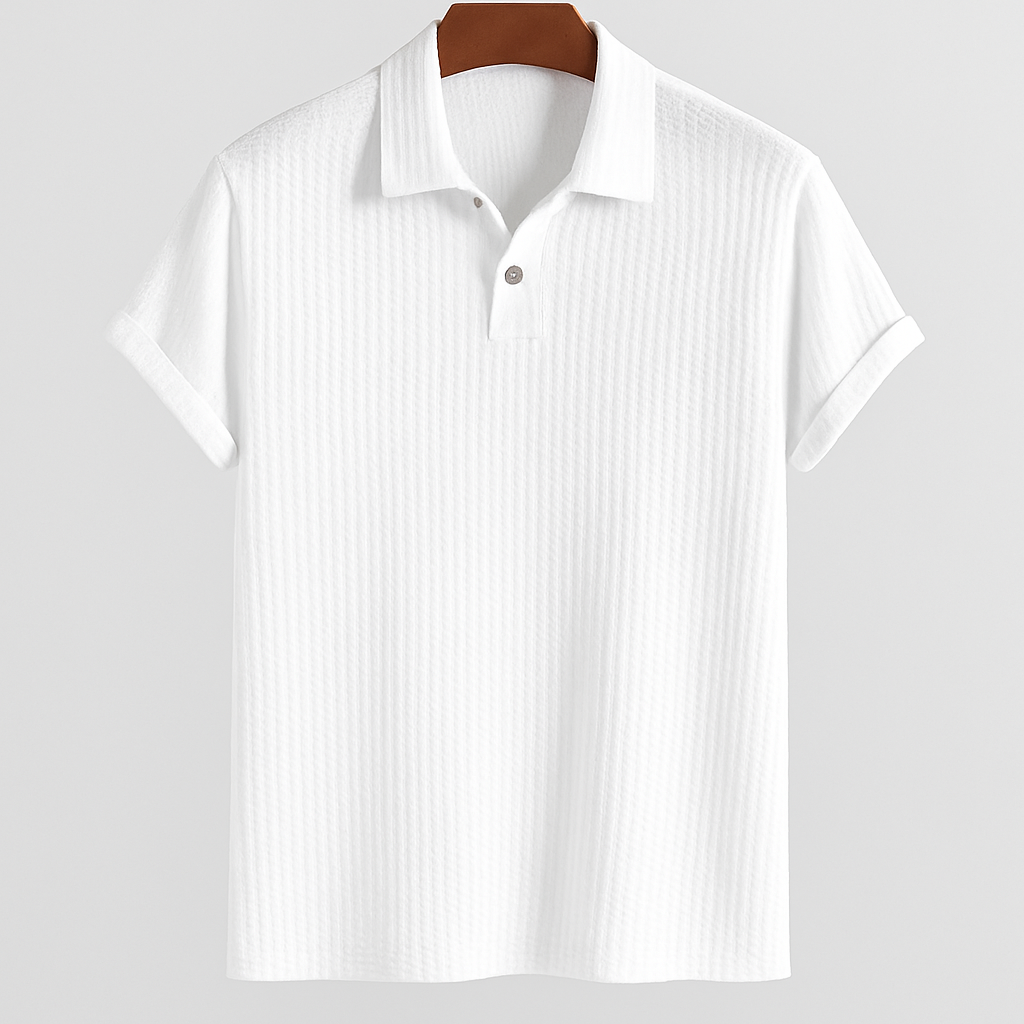 Jacquard Strick Polo-Shirt