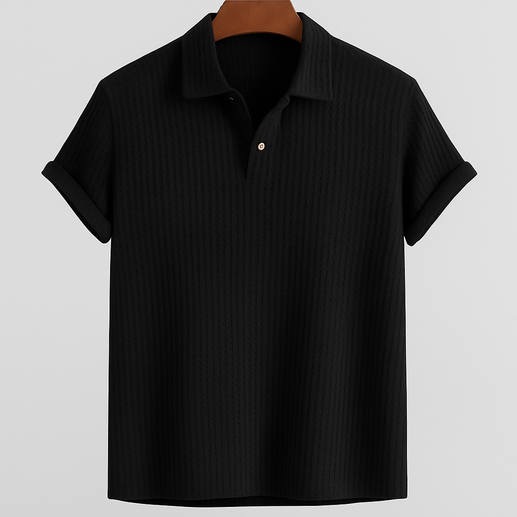 Jacquard Strick Polo-Shirt