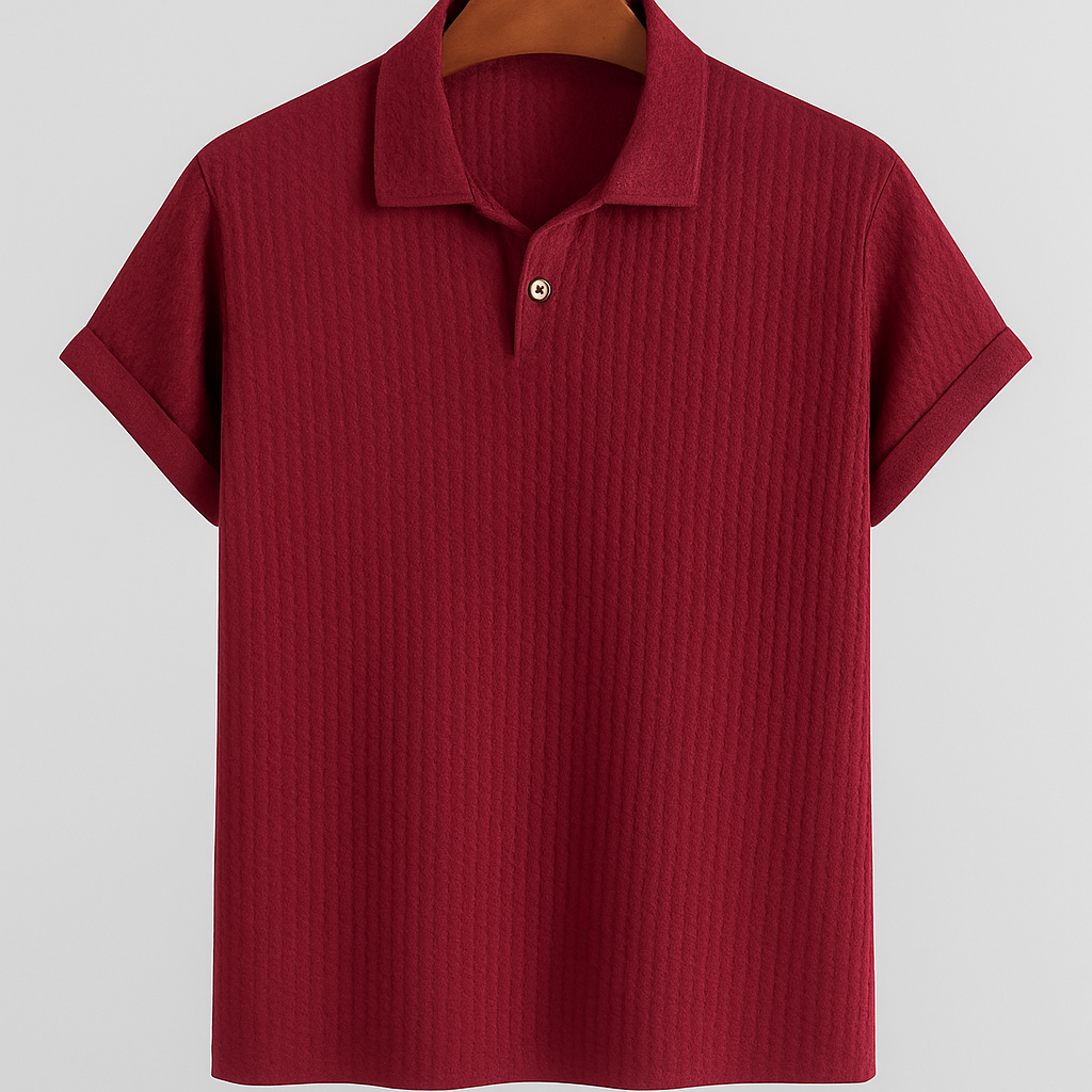Jacquard Strick Polo-Shirt