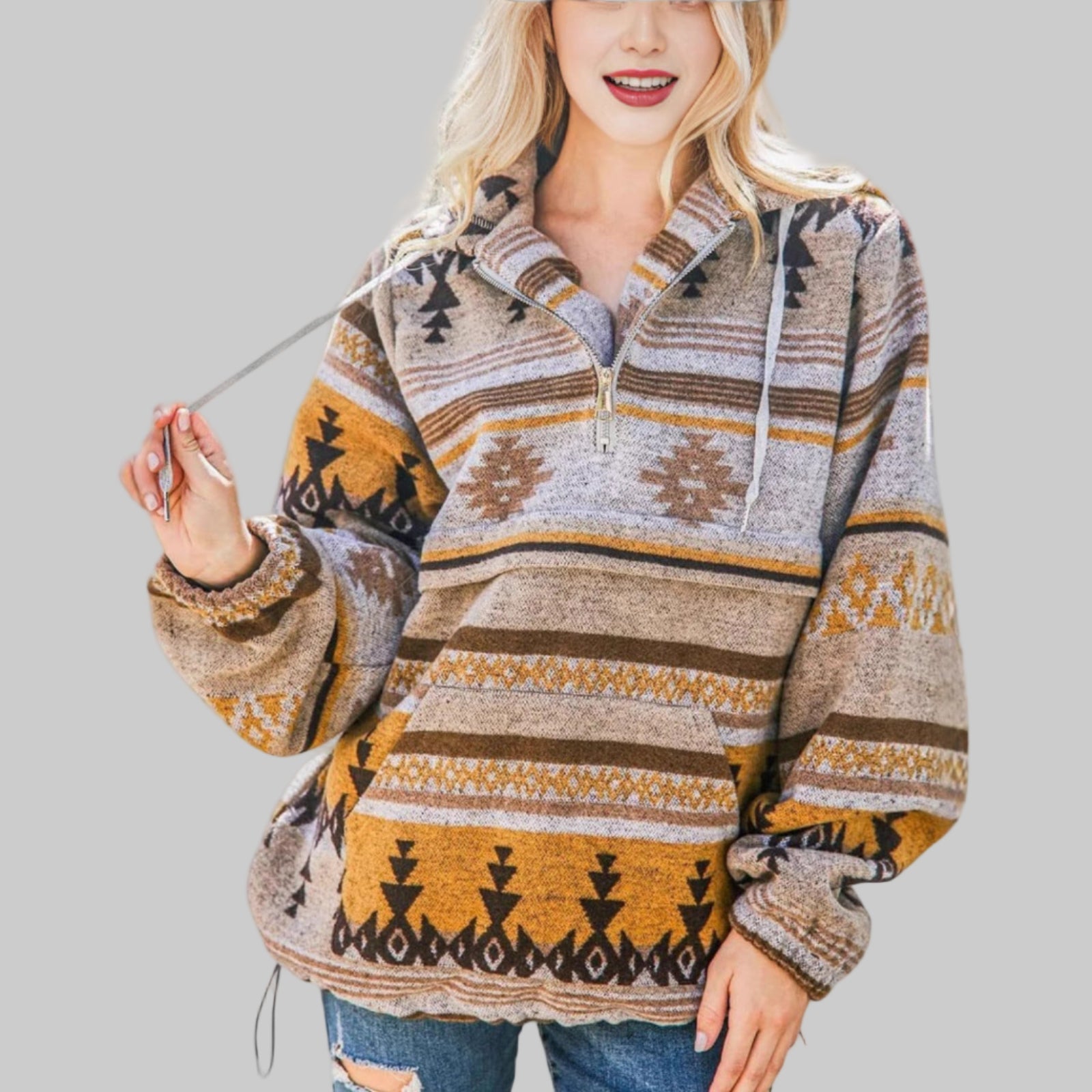 SAKU™ - Bequemer Oversized Zip-Up Hoodie mit langen Ärmeln