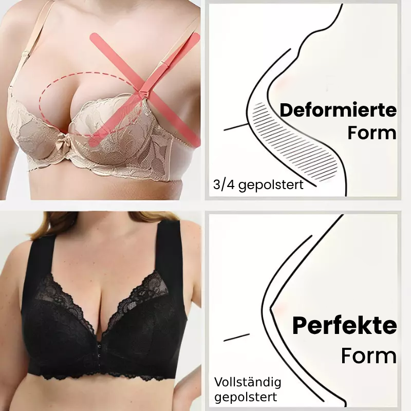 (PACKUNG MIT 3) Nahtloser Push-Up-BH mit Frontverschluss