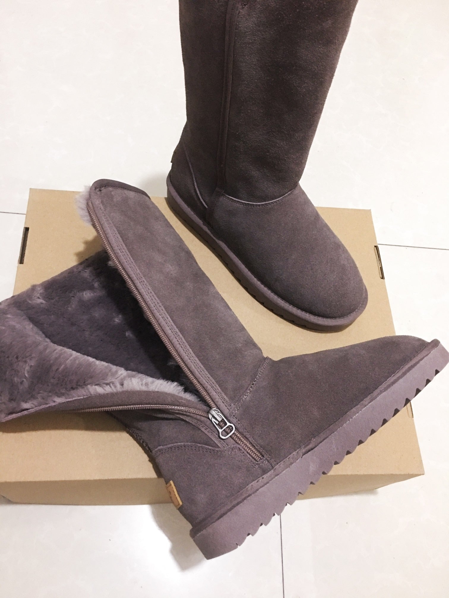 Wildleder Damen Warme Schneestiefel