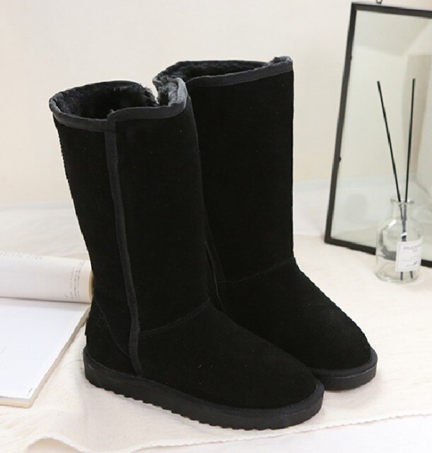 Wildleder Damen Warme Schneestiefel