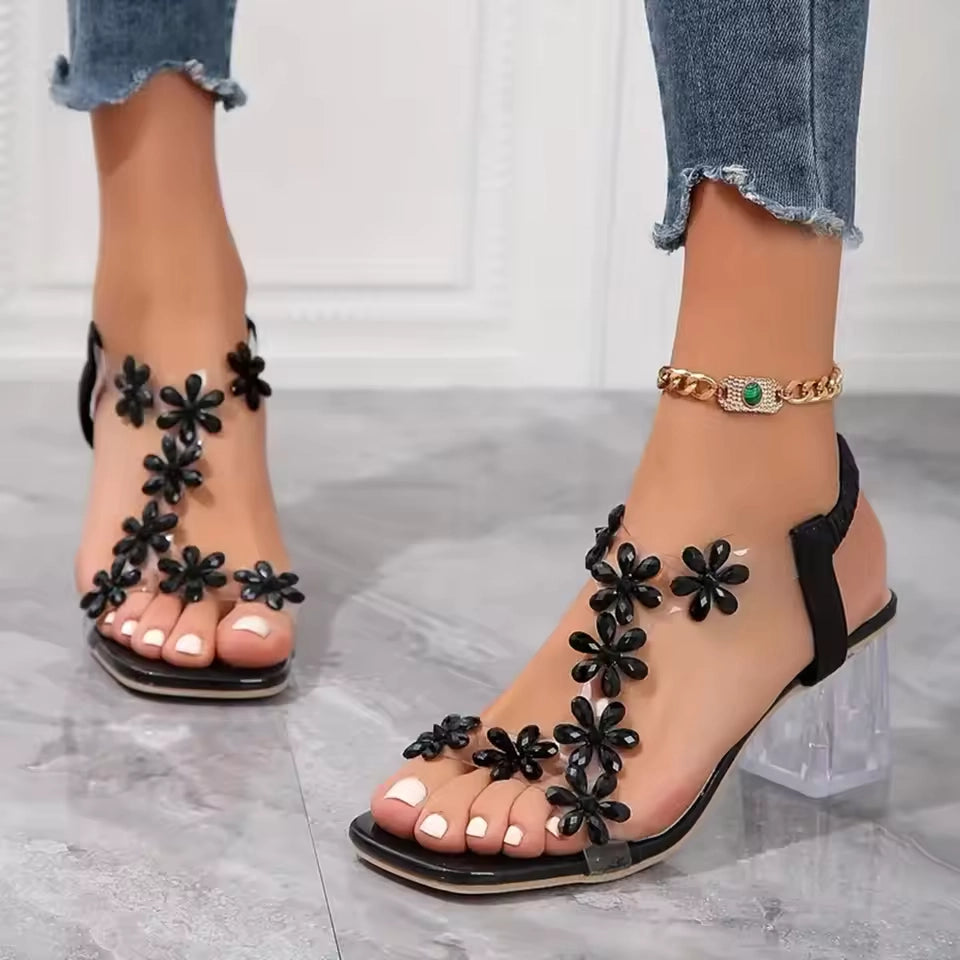 Crystal Bloom High Heel Sandalen