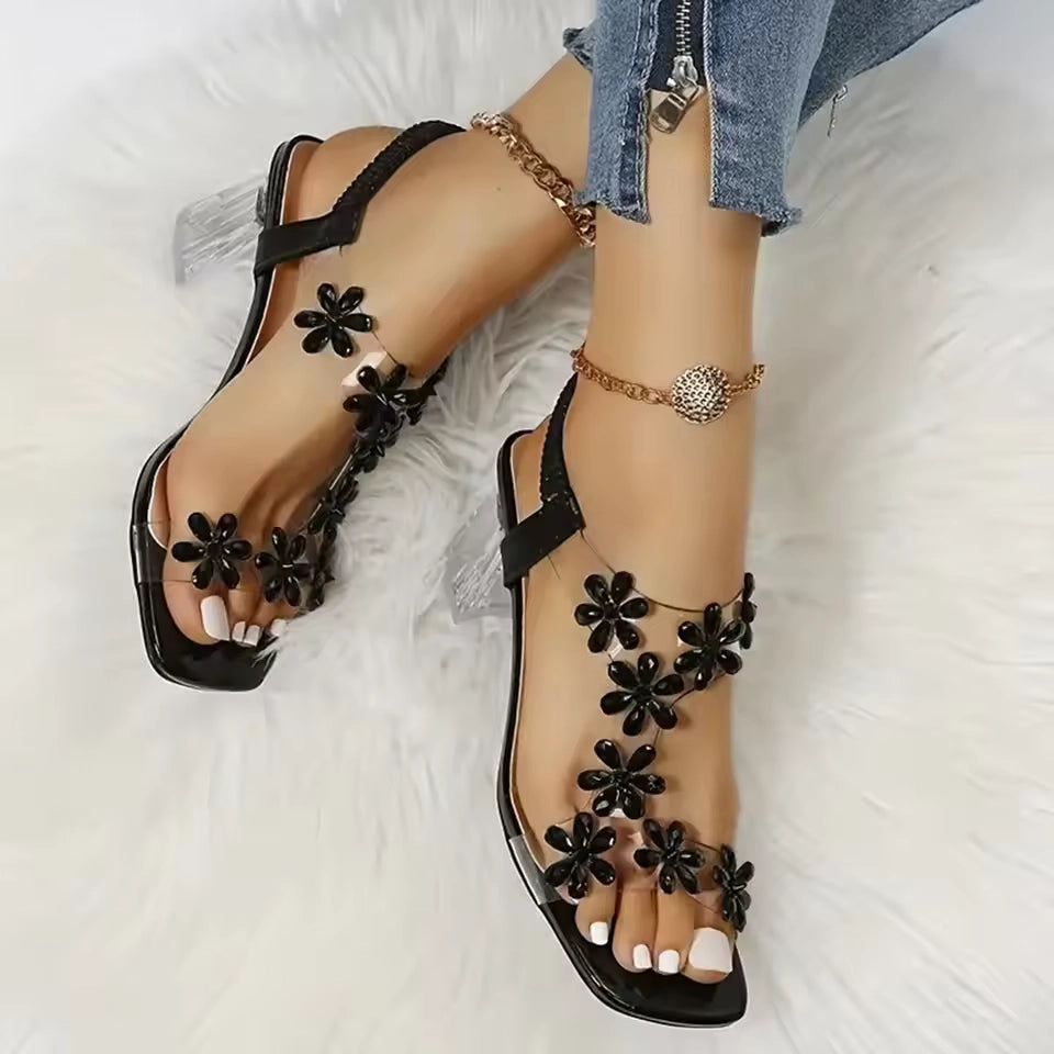 Crystal Bloom High Heel Sandalen