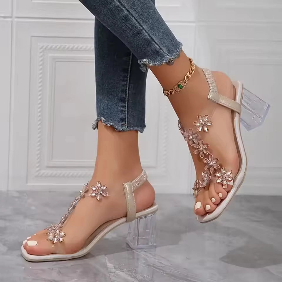 Crystal Bloom High Heel Sandalen